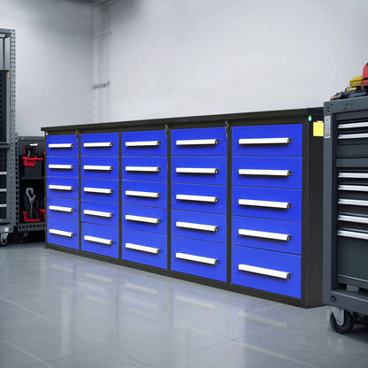 10 ft Heavy Duty Workbench with 25 Drawers