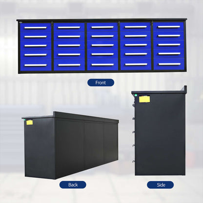 10 ft Heavy Duty Workbench with 25 Drawers